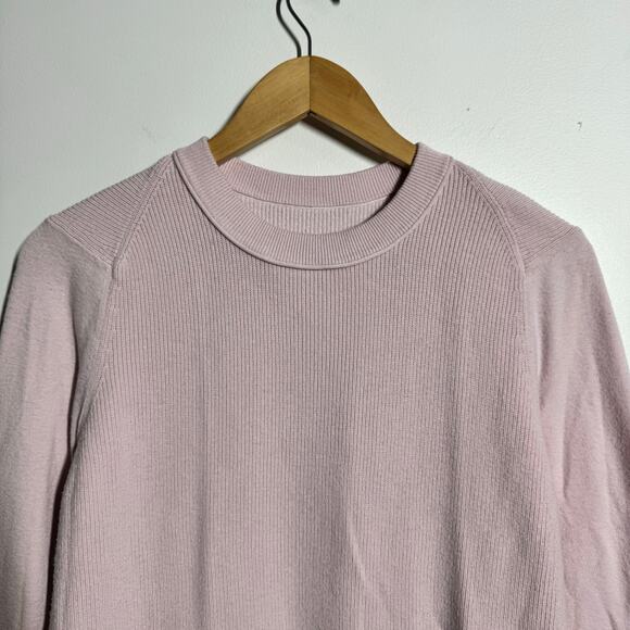 Lululemon Sweater Men M Light Pink Cotton Nylon Blend Crewneck Pullover Preepy - Picture 4 of 8